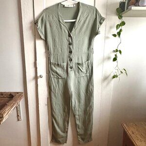 Bishop + Young Women’s Short Sleeve Jumpsuit Size XS